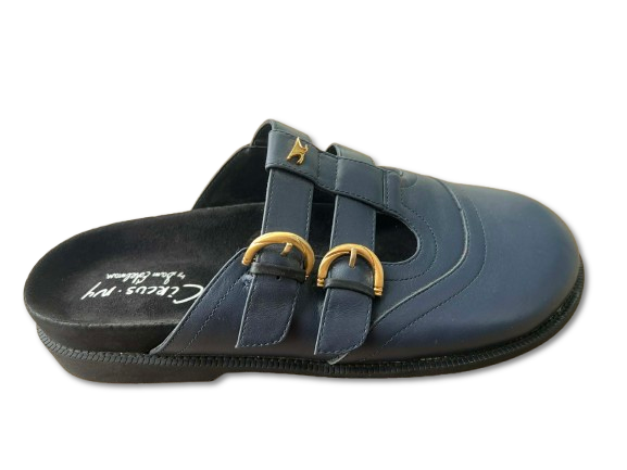 Giày nam da thật CIRCUS NY BY SAM EDELMAN  claudia leather mule - blue - Giày nam xuất khẩu Mỹ, Eu