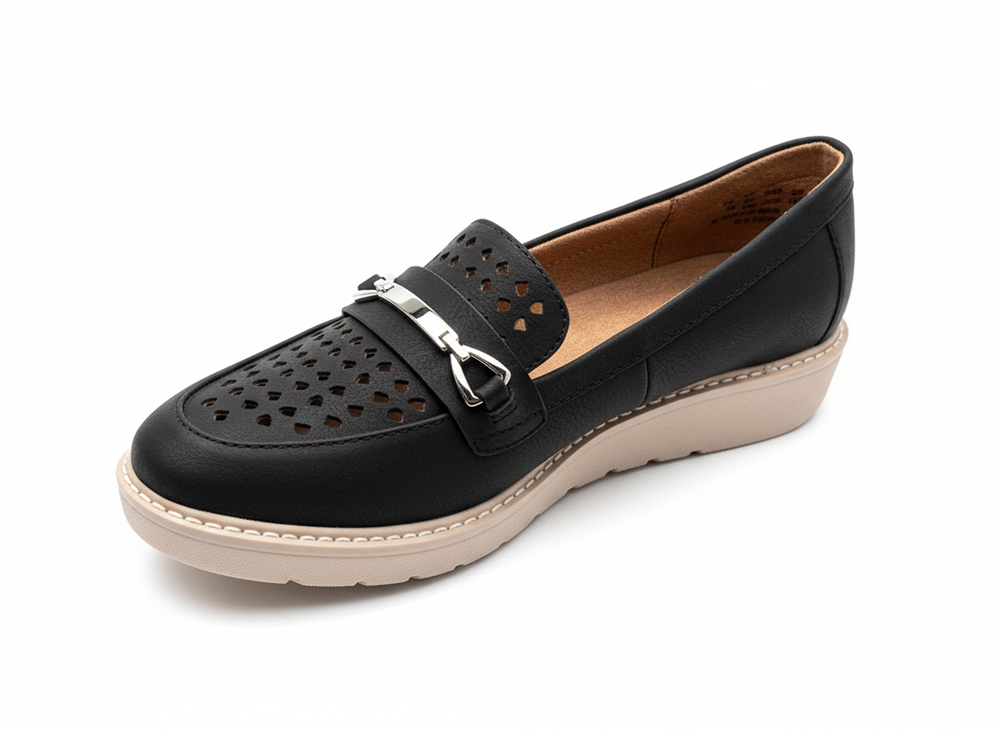 Giày nữ VNXK siêu nhẹ, siêu êm, siêu thoáng Naturalizer Women's Elin Loafer Color Black - Giày nữ xuất Mỹ, Âu