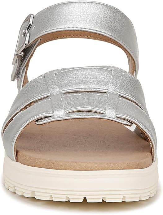 Sandal nữ Dr. Scholl's Shoes Women's Sheena Wedge Sandal Color Metallic Silver - Giày xuất dư Mỹ