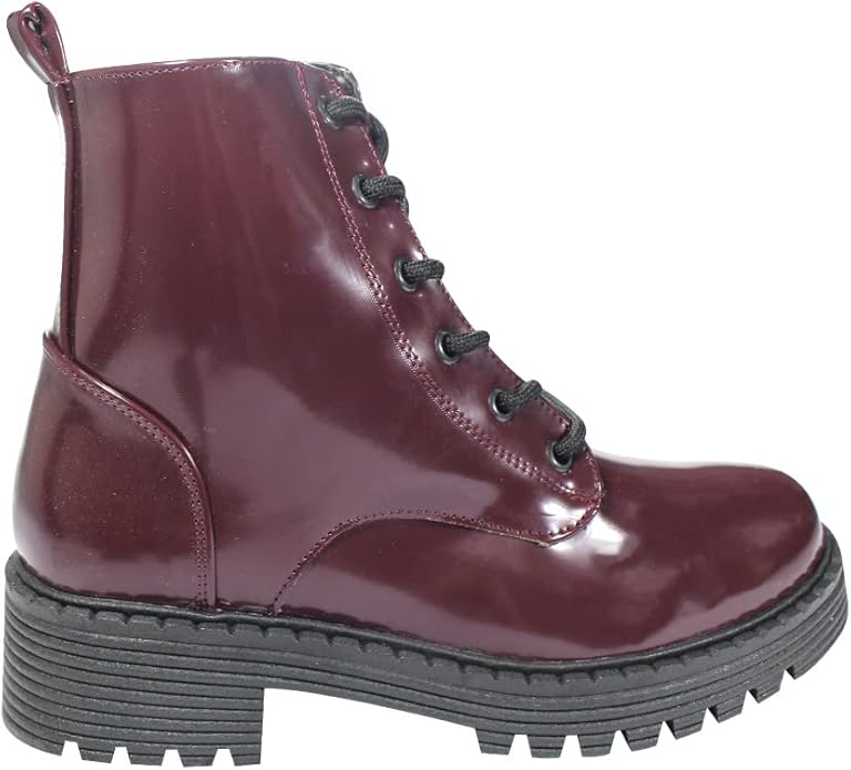 Boot nữ cổ ngắn da thật Next màu đỏ đậm - Giày da xuất dư sang Mỹ