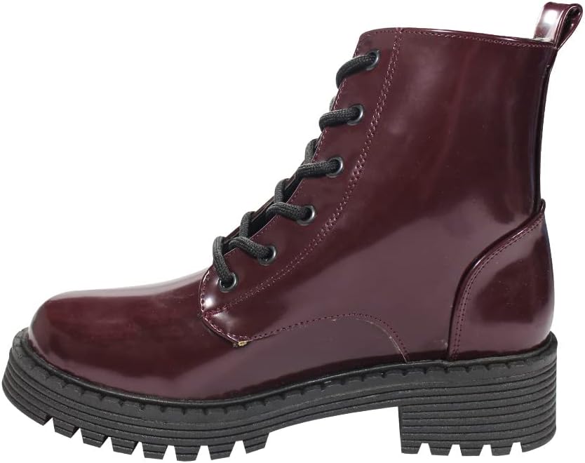 Boot nữ cổ ngắn da thật Next màu đỏ đậm - Giày da xuất dư sang Mỹ