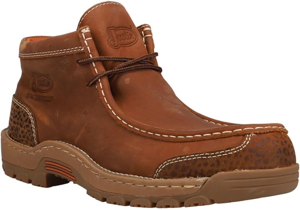 Giày cao cổ nam da thật chống nước, đế cách điện và chống đinh Justin Original Work Boots Mens Crafton Waterproof - Giày nam xuất khẩu Mỹ