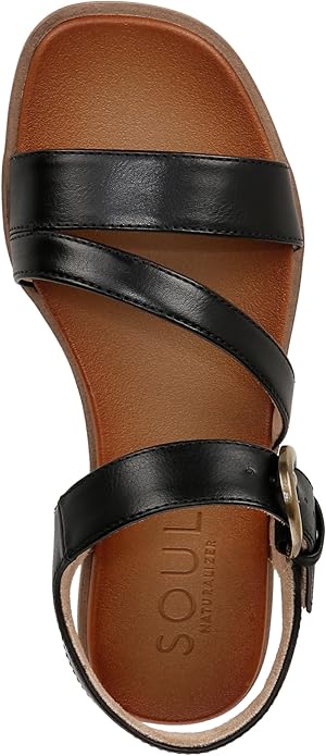 Sandal nữ SOUL Naturalizer Womens Jayvee Strappy Flat Sandal Color Black - Giày nữ xuất dư Âu, Mỹ