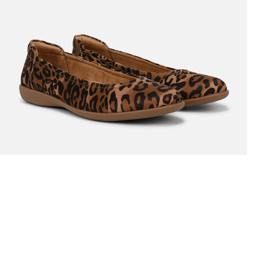 Giày búp bê nữ Naturalizer Women's Flexy Flat Color Leopard Print Fabric - Giày nữ xuất Mỹ, Âu