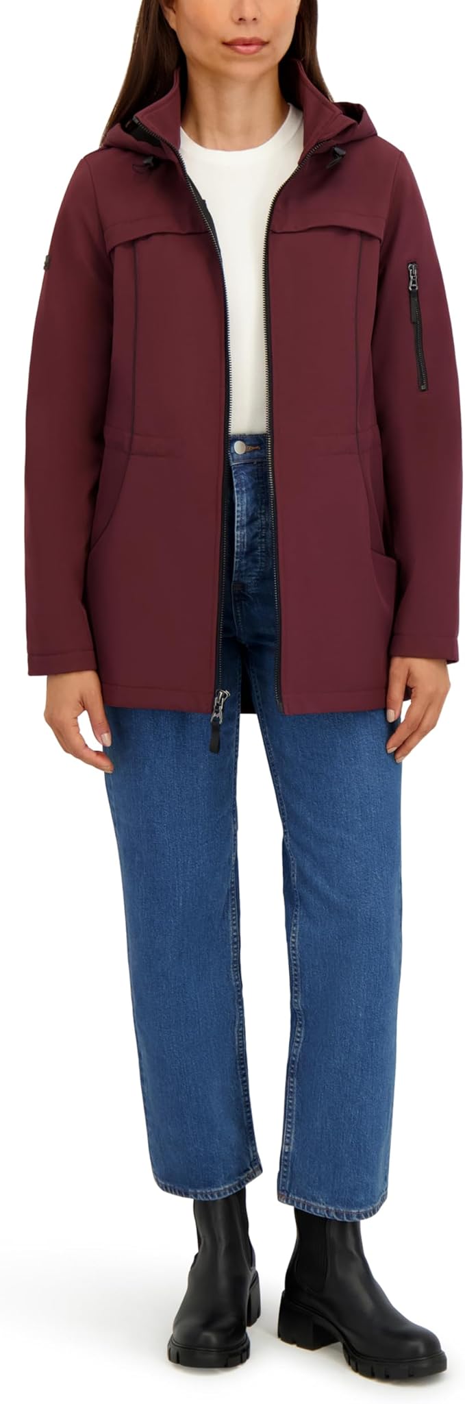 Áo Khoác Nữ Xuất Dư HFX Mellow Pile Lined Jacket – Màu Garnet | Hàng Chuẩn Âu Mỹ, Giá Giảm Cực Sốc