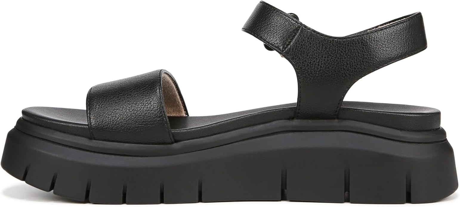 Sandal nữ Naturalizer Womens Sandales plates Poppi avec sangles de cheville pour femme Color Black - Giày nữ xuất dư Âu, Mỹ