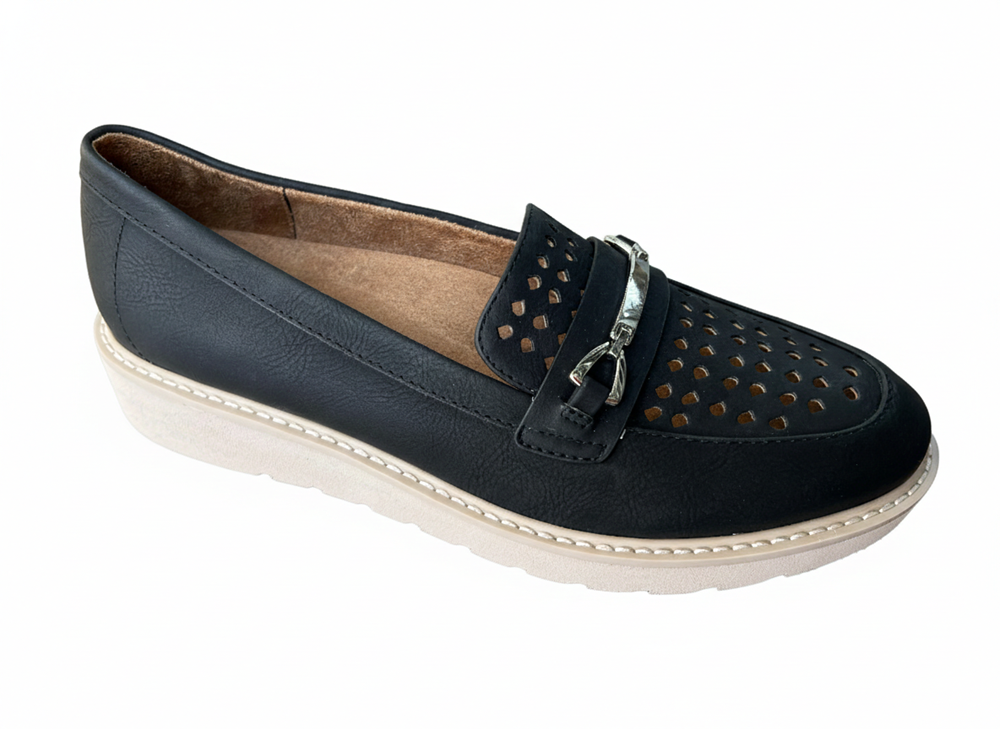 Giày nữ VNXK siêu nhẹ, siêu êm, siêu thoáng Naturalizer Women's Elin Loafer Color Black - Giày nữ xuất Mỹ, Âu