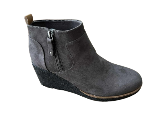 Boot nữ  Dr. Scholl's Shoes Women's Bianca Wedge Bootie Brown Smooth - Giày nữ xuất khẩu Âu, Mỹ