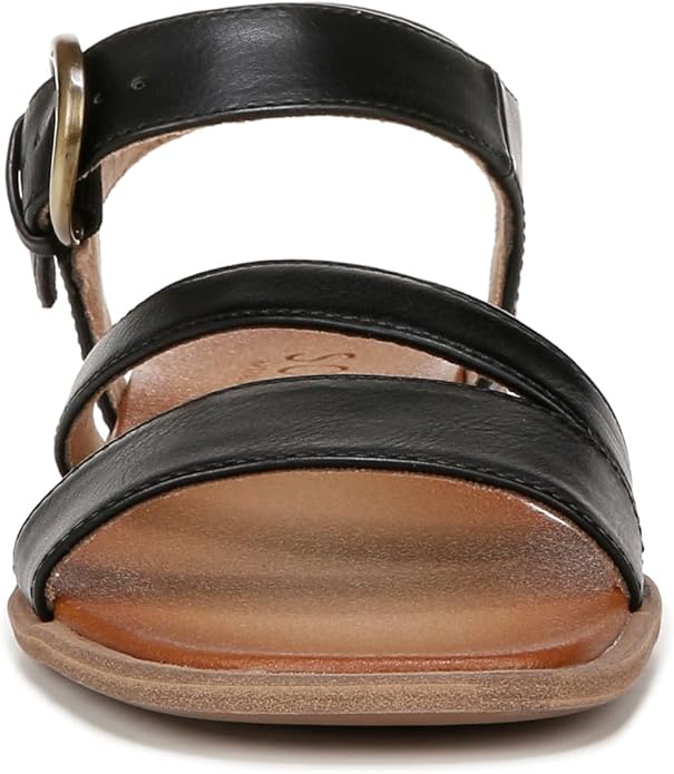 Sandal nữ SOUL Naturalizer Womens Jayvee Strappy Flat Sandal Color Black - Giày nữ xuất dư Âu, Mỹ