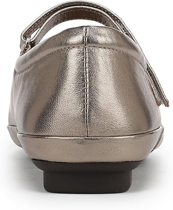 Giày búp bê nữ Naturalizer Women's Behold Mary Jane Ballet Flat Color: Warm Silver Leather - Giày nữ xuất Mỹ, Âu