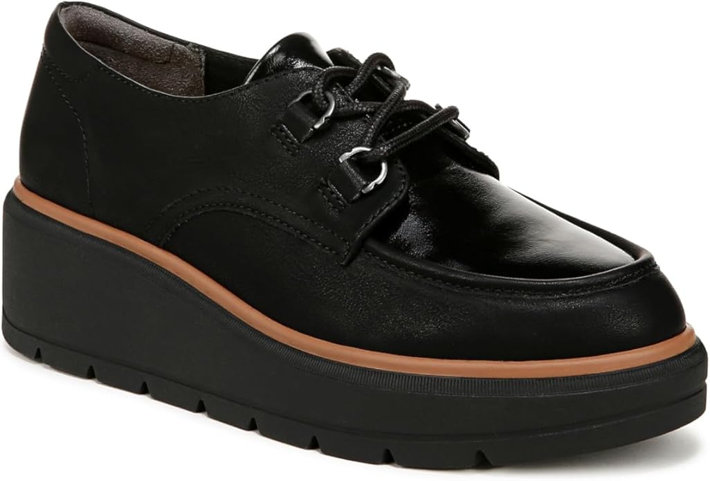 Giày nữ Women's Nice Day Max Platform Oxford Color Black Faux Leather - Giày nữ xuất khẩu Âu, Mỹ
