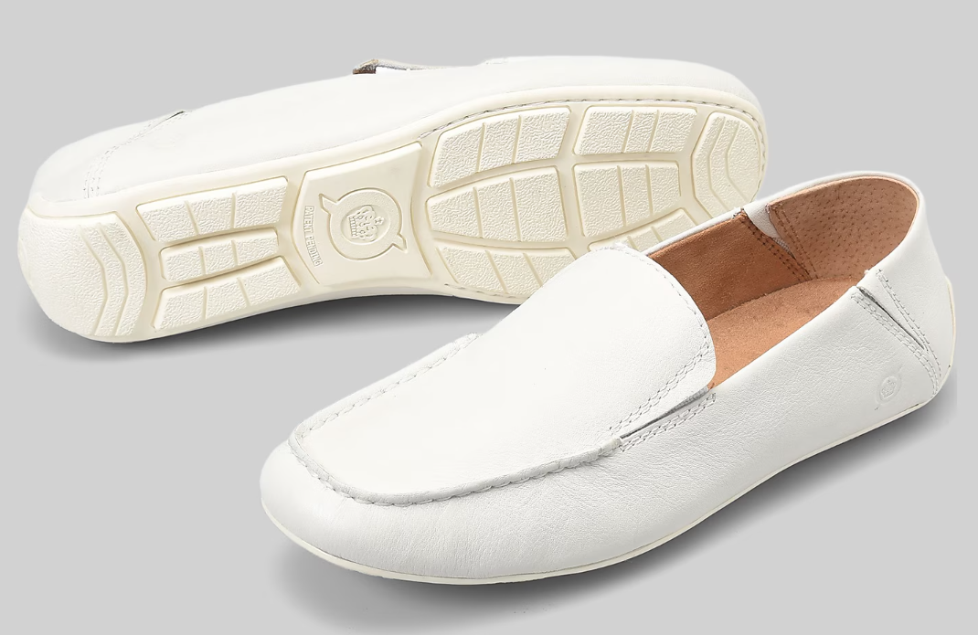 Giày nam da thật BORN Men's Marcel Moc Toe Loafers Color White - Giày nam xuất khẩu Mỹ, Eu