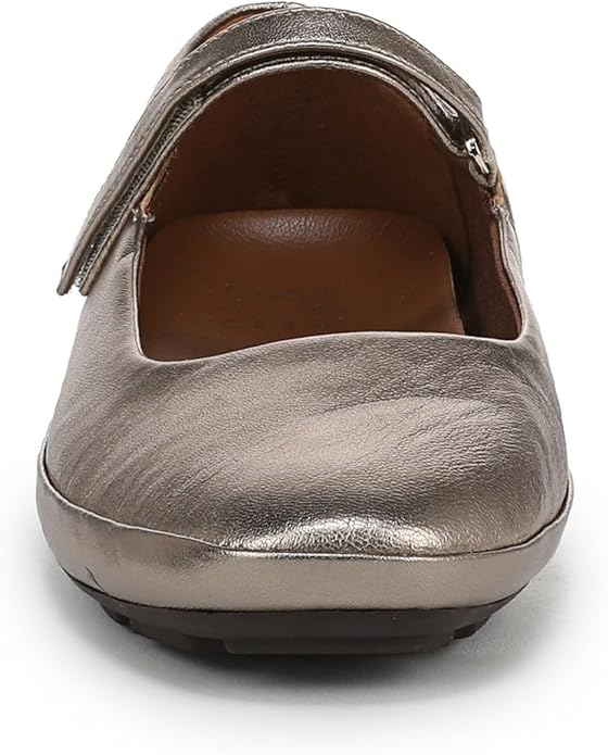 Giày búp bê nữ Naturalizer Women's Behold Mary Jane Ballet Flat Color: Warm Silver Leather - Giày nữ xuất Mỹ, Âu