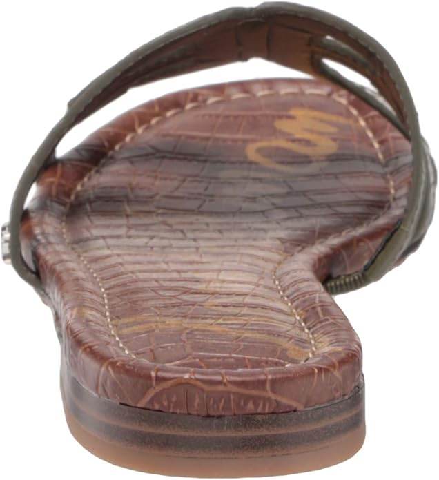 Dép sandal nữ Sam Edelman Women's Bay Flat Sandal, Granite Green - Giầy xuất khẩu Âu, Mỹ