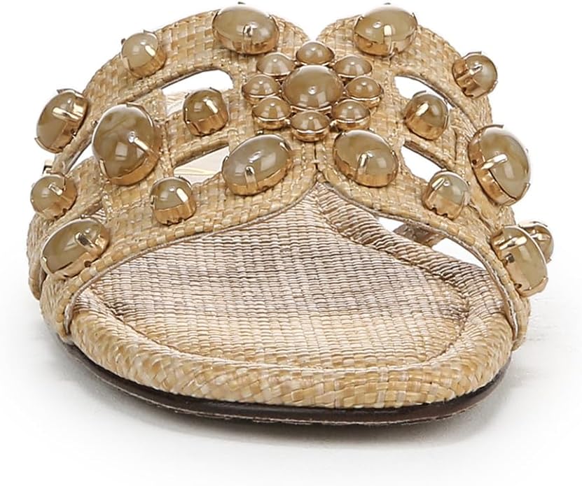 Sandal nữ Sam Edelman Bay Ray Slide Sandal Colour Name Bleached Beech Wood - Giày nữ xuất dư Âu, Mỹ