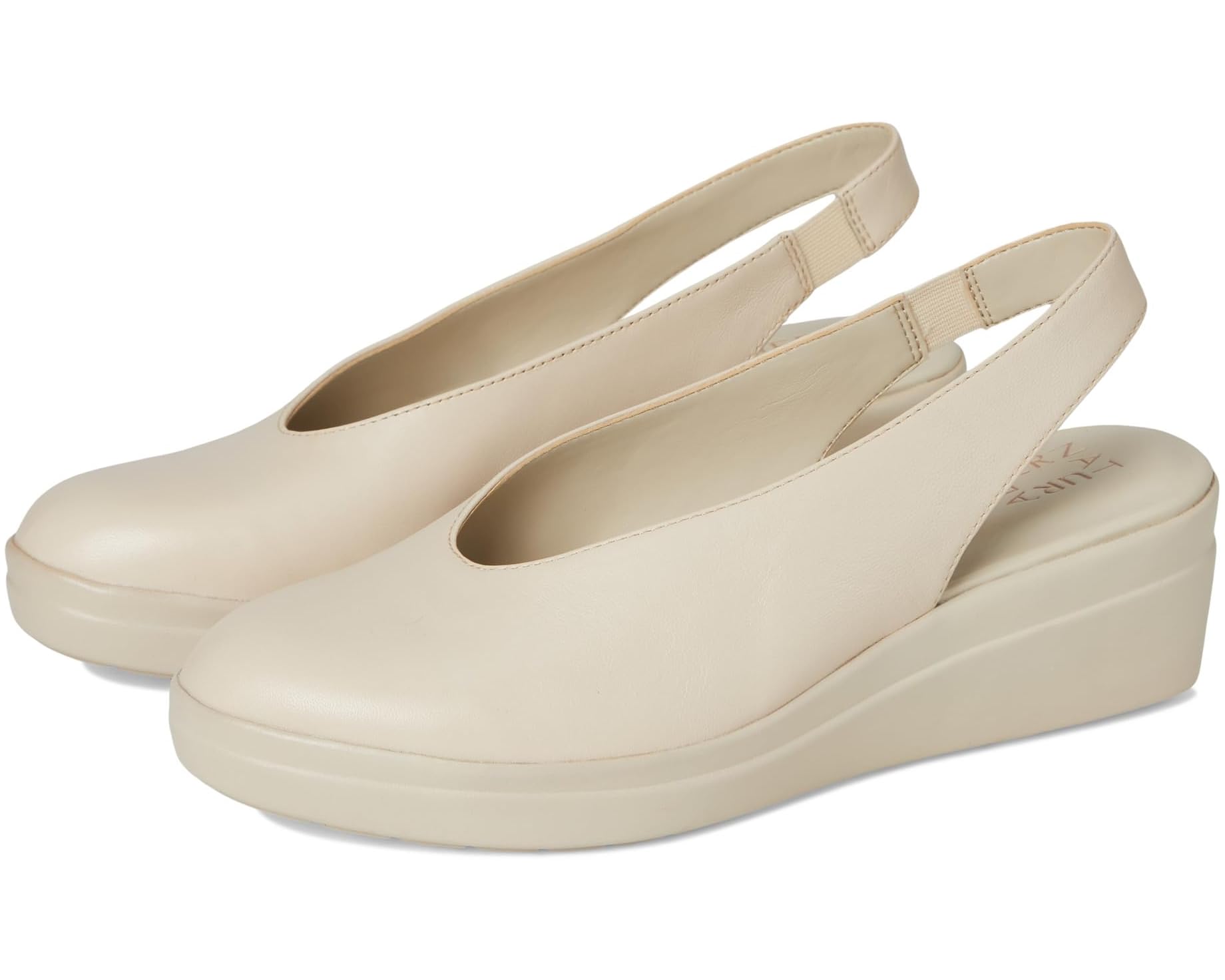 Giày nữ VNXK Naturalizer Sutton Slingback Wedge Porcelain Leather - Giày nữ xuất Mỹ, Âu