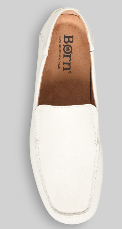 Giày nam da thật BORN Men's Marcel Moc Toe Loafers Color White - Giày nam xuất khẩu Mỹ, Eu