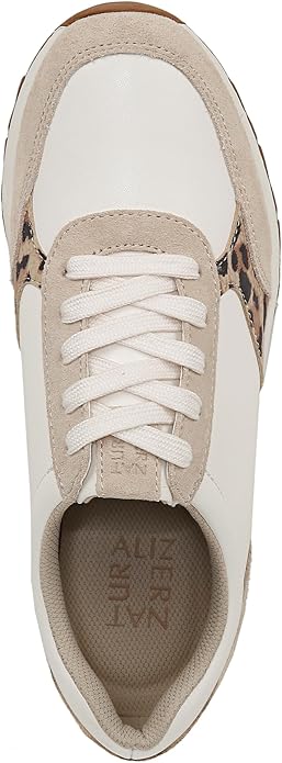 Giày nữ VNXK Naturalizer Women's Shay Sneaker Color: White/Leopard Leather - Giày nữ xuất Mỹ, Âu