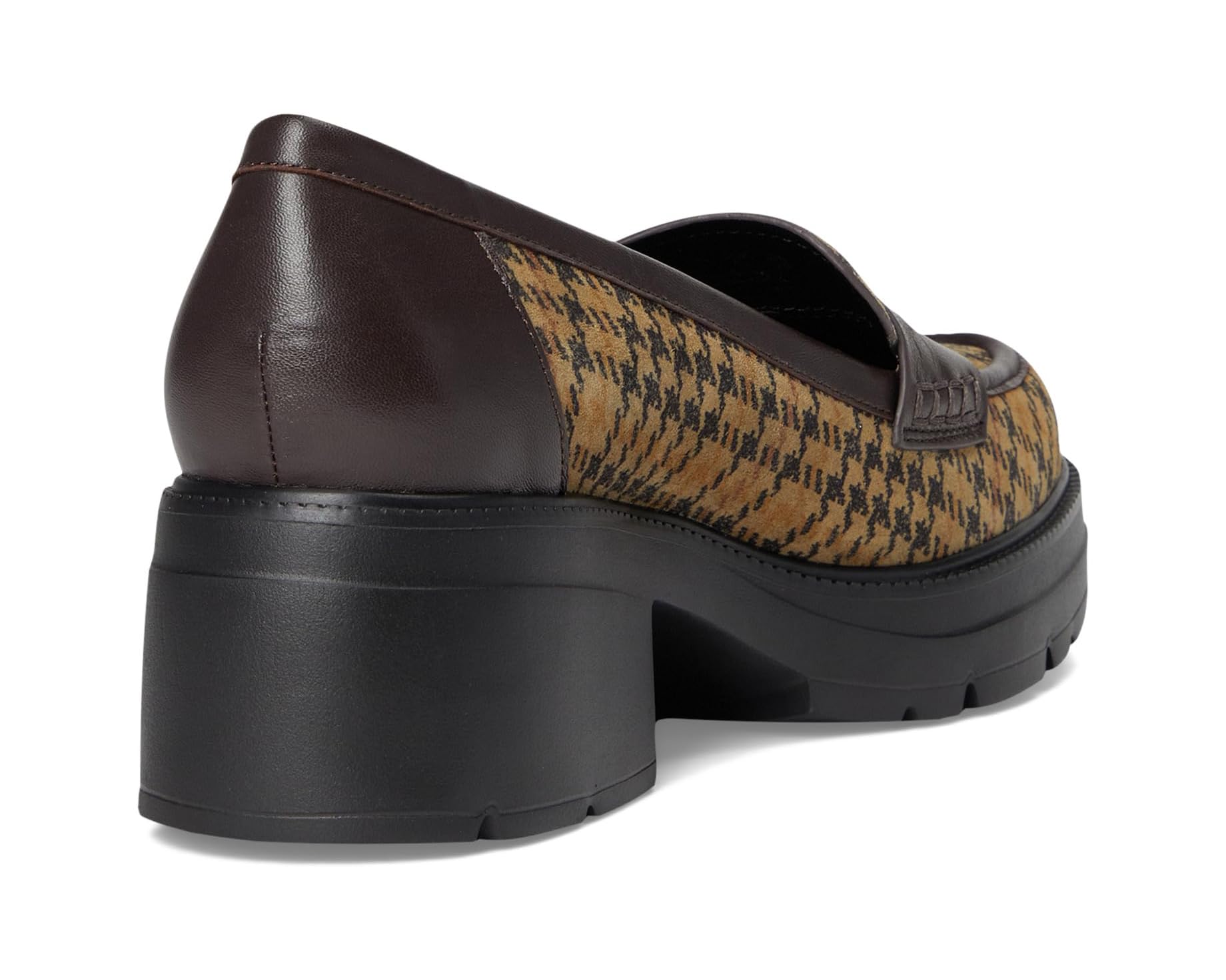 Giày nữ VNXK Naturalizer Women's Corrine Platform Loafer Color Olive Houndstooth Suede- Giày nữ xuất Mỹ, Âu