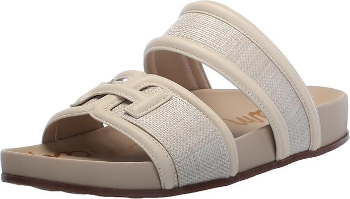 Sandal nữ Sam Edelman Women's Rowan Slide Sandal Light Natural Linen - Giày xuất Mỹ