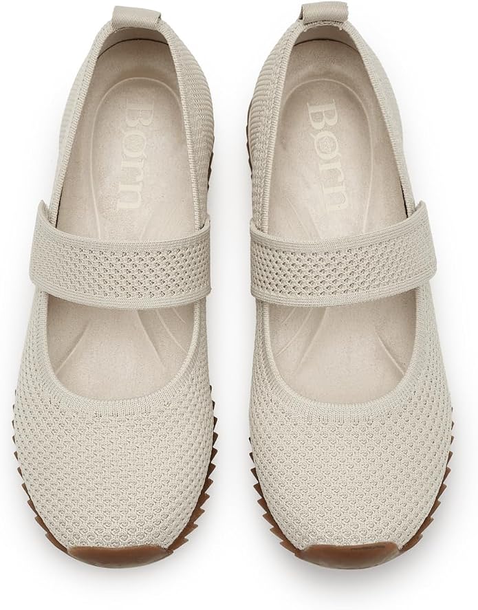 Giày nữ BORN Women's Newbury Jane Shoe Color Cream Knit (White) - Giày nữ xuất khẩu Mỹ, Eu