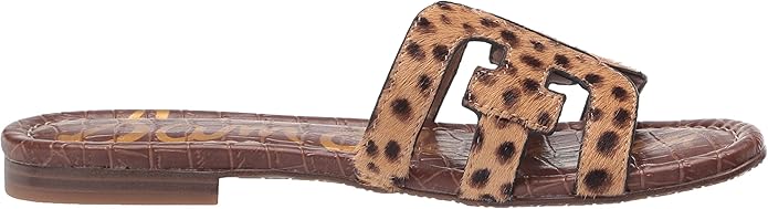 Dép Sandal nữ Sam Edelman Bay Cutout Slides Tan Leopard Print New - Giày xuất khẩu Âu, Mỹ
