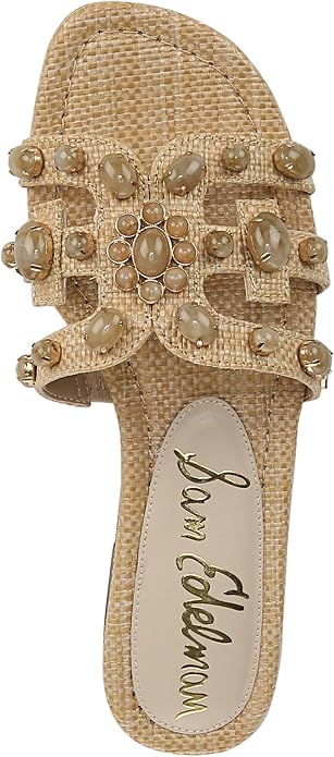 Sandal nữ Sam Edelman Bay Ray Slide Sandal Colour Name Bleached Beech Wood - Giày nữ xuất dư Âu, Mỹ