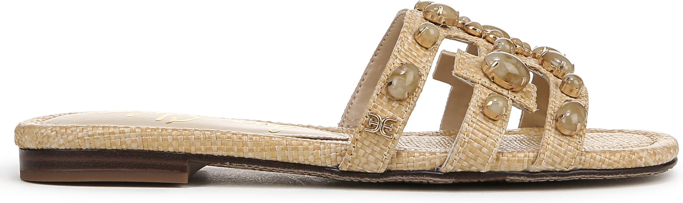 Sandal nữ Sam Edelman Bay Ray Slide Sandal Colour Name Bleached Beech Wood - Giày nữ xuất dư Âu, Mỹ