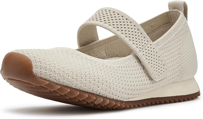 Giày nữ BORN Women's Newbury Jane Shoe Color Cream Knit (White) - Giày nữ xuất khẩu Mỹ, Eu