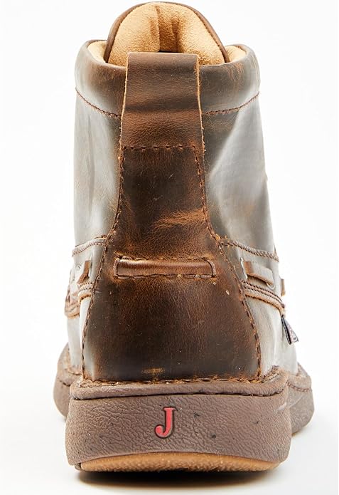 Giày cao cổ nam da thật chống nước, đế cách điện và chống đinh Justin Men's Hazer Casual Lace-Up Lacer Shoe Moc Toe - Giày nam xuất khẩu Mỹ