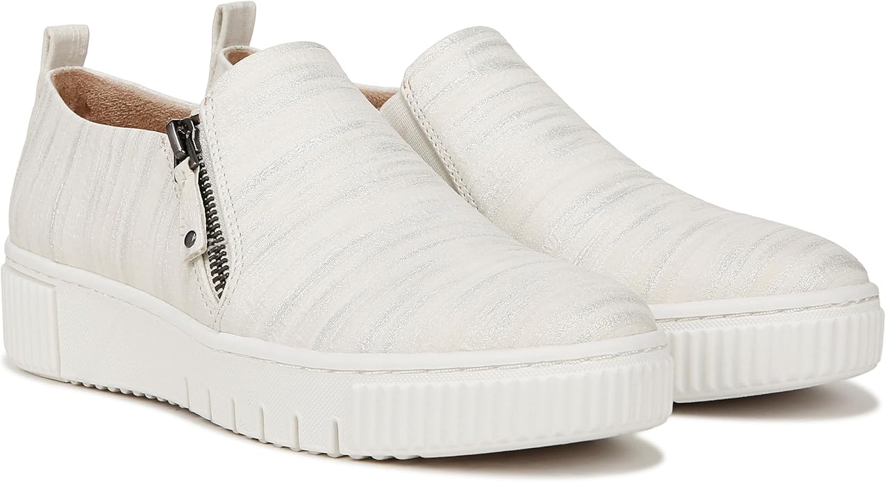 Giày Lười Slip On Nữ SOUL Naturalizer Womens Turner Platform Slip On Fashion Sneaker White Metallic - Giày nữ xuất khẩu Âu, Mỹ