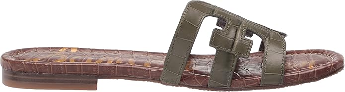 Dép sandal nữ Sam Edelman Women's Bay Flat Sandal, Granite Green - Giầy xuất khẩu Âu, Mỹ