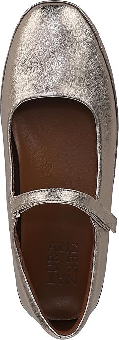 Giày búp bê nữ Naturalizer Women's Behold Mary Jane Ballet Flat Color: Warm Silver Leather - Giày nữ xuất Mỹ, Âu