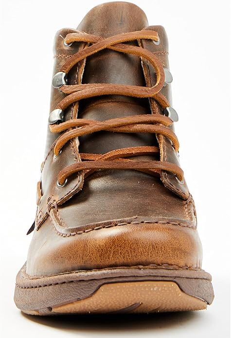 Giày cao cổ nam da thật chống nước, đế cách điện và chống đinh Justin Men's Hazer Casual Lace-Up Lacer Shoe Moc Toe - Giày nam xuất khẩu Mỹ