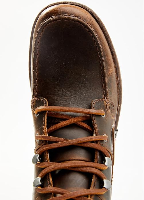 Giày cao cổ nam da thật chống nước, đế cách điện và chống đinh Justin Men's Hazer Casual Lace-Up Lacer Shoe Moc Toe - Giày nam xuất khẩu Mỹ