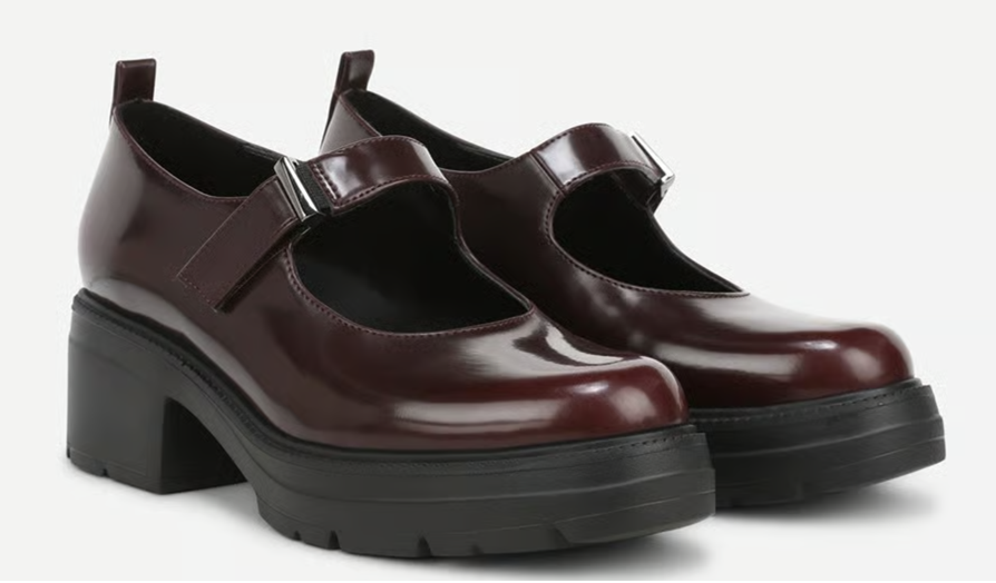 Giày nữ VNXK SOUL Naturalizer Womens Lea Lug Sole Mary Jane Color Merlot Red Faux Leather - Giày nữ xuất Mỹ, Âu