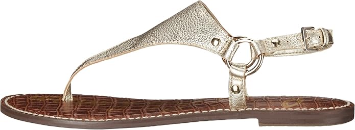 Sandal nữ Sam Edelman Women's Greta Flat Sandal Couleur Jute et cuir métallique. - Giày xuất Mỹ