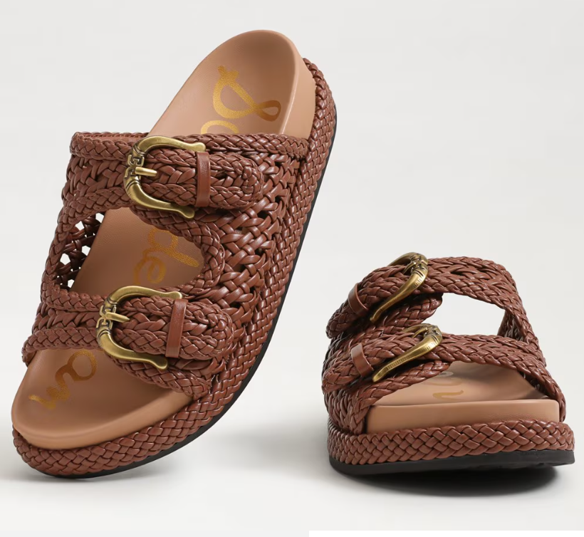 Sandal nữ Sam Edelman Reid womens Slide Sandal Color Spiced Rum - Giày nữ xuất dư Âu, Mỹ