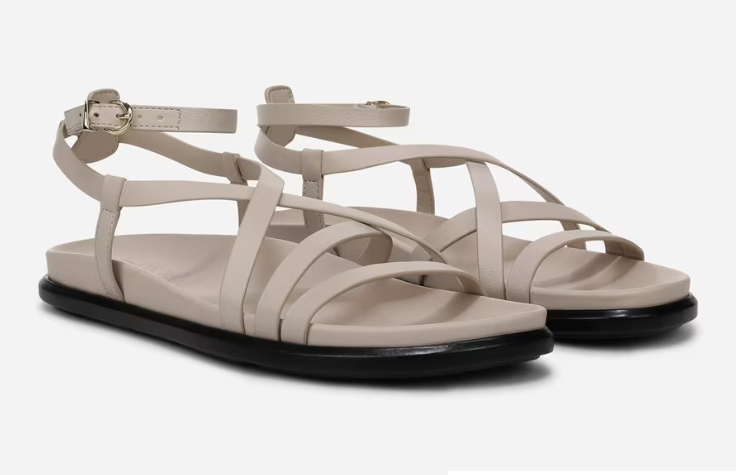 Sandal nữ Naturalizer Women's Fame Sandal Color Ivory Mist Faux Leather- Giày nữ xuất dư Âu, Mỹ