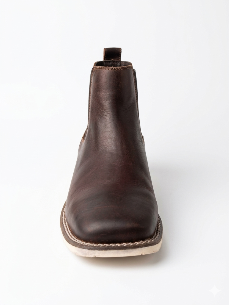 Giày nam da thật Double H Men's Phantom Rider Tan Round Toe Chelsea Boots   - Giày nam xuất khẩu Mỹ, Eu