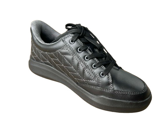 Giày nữ siêu nhẹ  Anodyne Womens No. 75 Casual Sport Sneaker Black Leather - Giày nữ xuất khẩu Âu, Mỹ