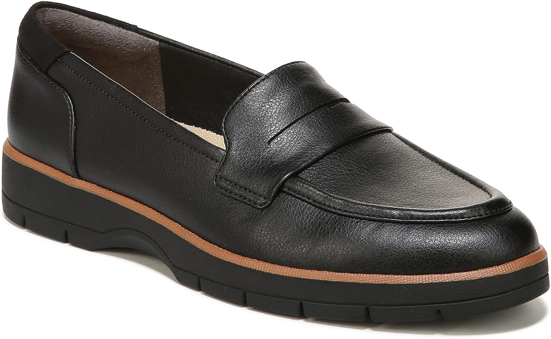 Giày nữ da bò thật VNXK Dr. Scholl's Shoes Women's Nice Day Slip on Loafer Color Black Smooth- Giày da xuất khẩu Mỹ