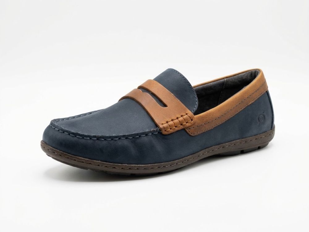 Giày lười nam da thật BORN Men's Wendell Shoe Color Blue - Giày nam xuất khẩu Mỹ, Eu