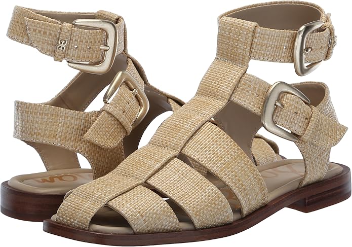 Sandal nữ Sam Edelman Dawn Fisherman Sandal Color  Bleached Beechwood Weave - Giày nữ xuất dư Âu, Mỹ