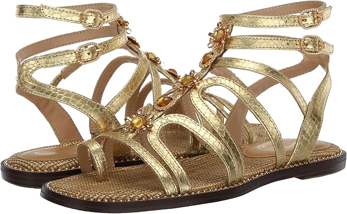 Sandal nữ Sam Edelman Tianna Gladiator Sandal Color  Gold Print - Giày nữ xuất dư Âu, Mỹ