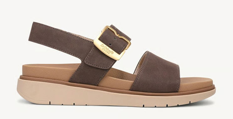 Sandal nữ Dr. Scholl's Women's Posie Slingback Sandal Color Dark Brown Faux Leather- Giày xuất dư Mỹ