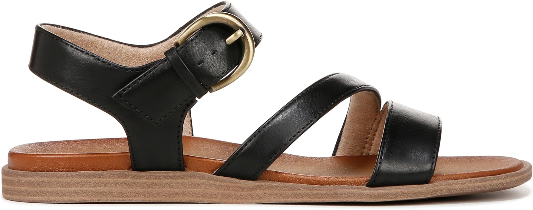 Sandal nữ SOUL Naturalizer Womens Jayvee Strappy Flat Sandal Color Black - Giày nữ xuất dư Âu, Mỹ