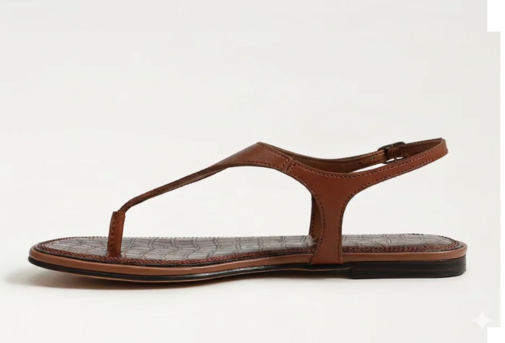 Sandal nữ SAM EDELMAN Womens Canna Thong Flat Sandal Colo  Rich Cognac Leather - Giày nữ xuất dư Âu, Mỹ