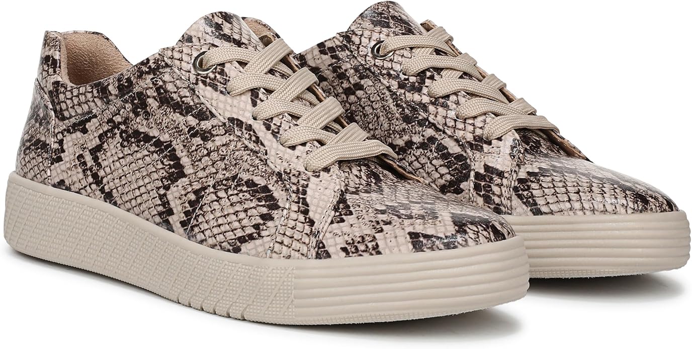 Giày nữ VNXK Naturalizer Women's Neela Lace Up Sneaker Color Beige Snake Print - Giày xuất Mỹ, Âu