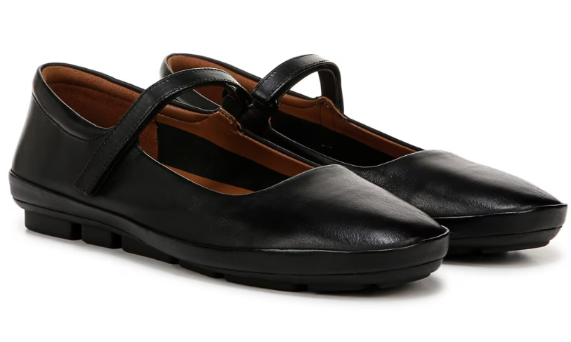 Giày nữ Naturalizer Women's Behold Mary Jane Ballet Flat Color Black Leather - Giày nữ xuất Mỹ, Âu